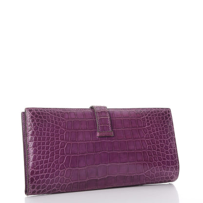 Hermes Shiny Alligator Bearn Wallet Violet 3 of 8