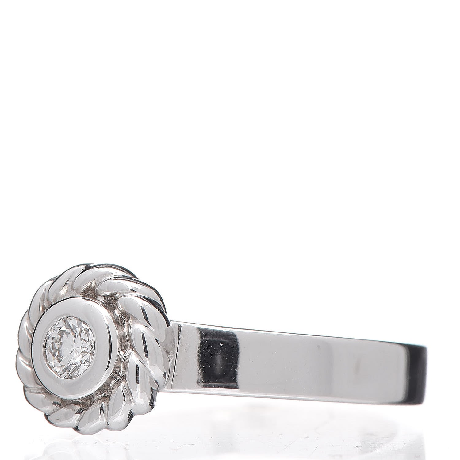 Chanel 18K White Gold Diamond Solitaire Ring 53 6.25 3 of 5