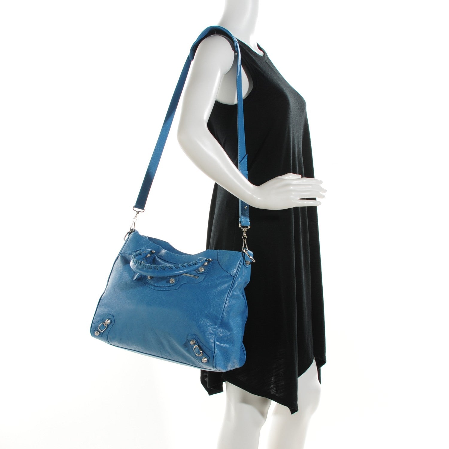 Balenciaga Agneau Giant 12 Silver Hardware Velo Bleu Indigo 2 of 8