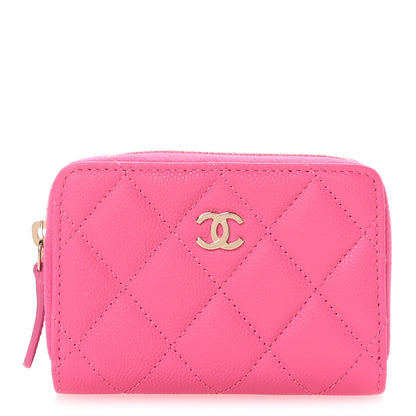 Chanel Caviar Quilted Zip Coin Purse Pink 1 of 8