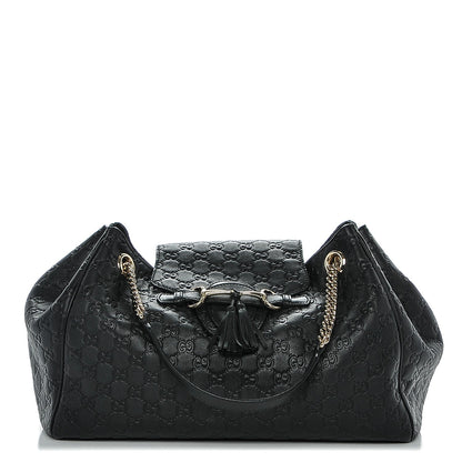 Gucci Guccissima Medium Emily Shoulder Bag Black 1 of 7