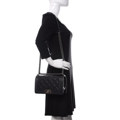 Chanel Calfskin Double Stitch Medium Boy Flap Black 2 of 17