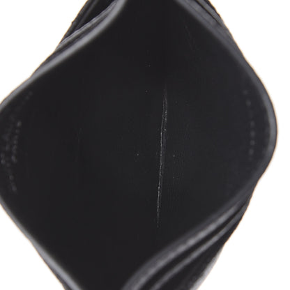 Saint Laurent Grain De Poudre Matelasse Chevron Monogram Credit Card Case Black 4 of 5