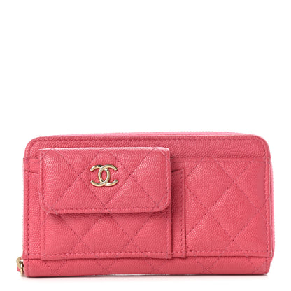 Chanel Caviar Quilted In & Out Zip Around Wallet Pink 1 of 7