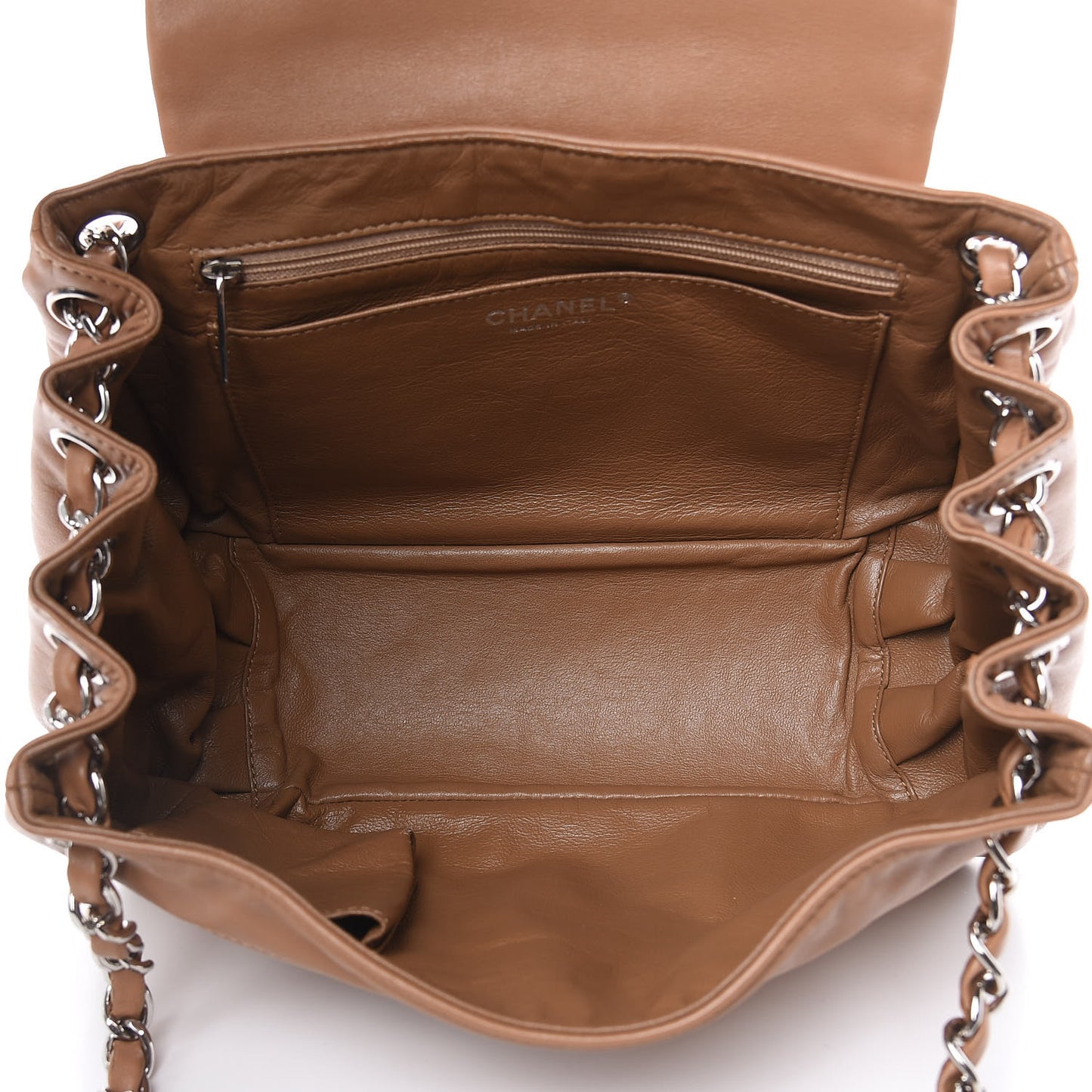 Calfskin Diagonal Ligne Flap Beige
