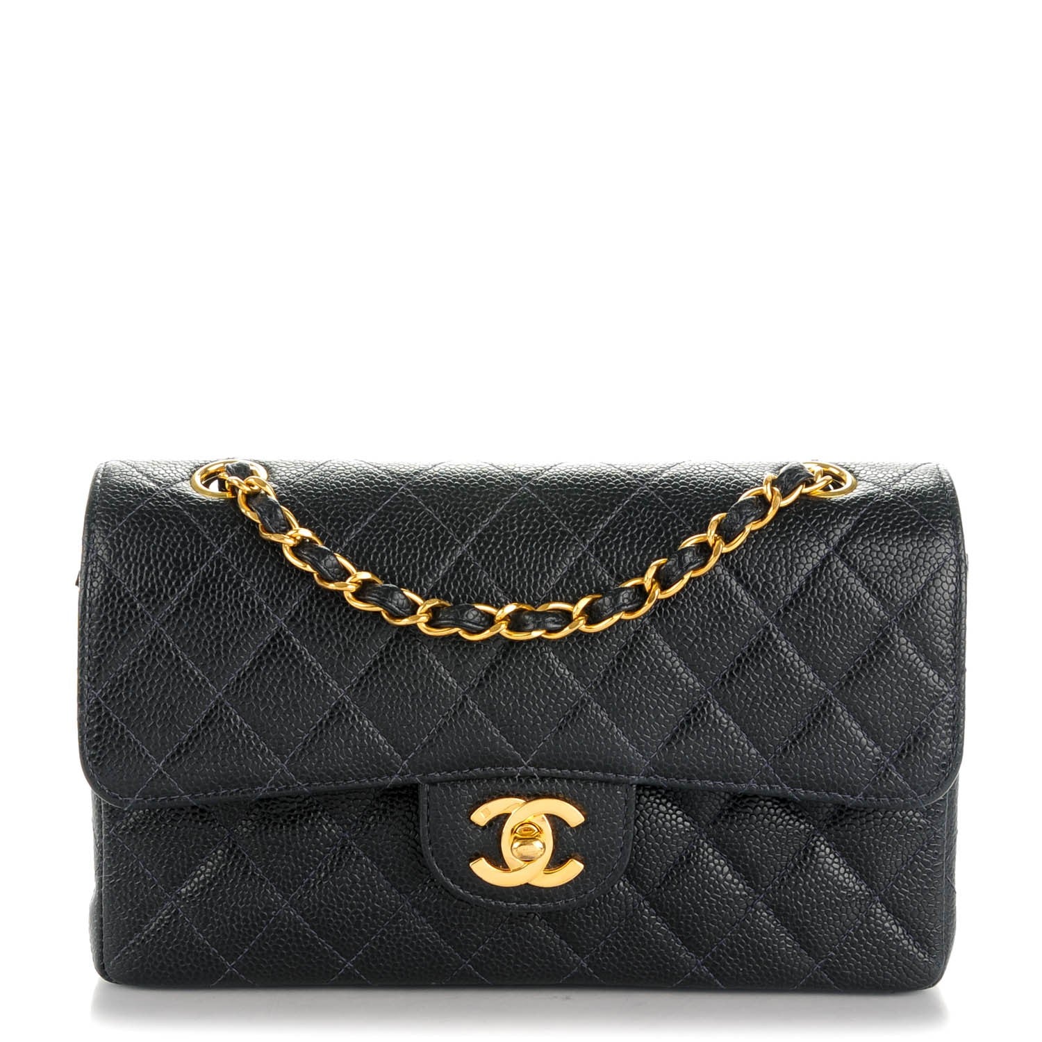 Chanel Caviar Quilted Small Double Flap Navy 1 of 8