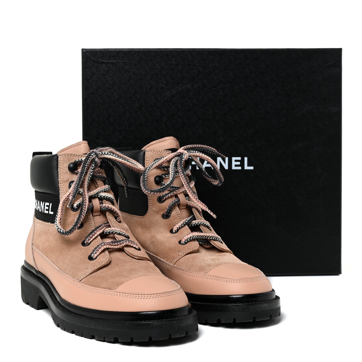 Suede Calfskin Lace Up Boots 40 Pink