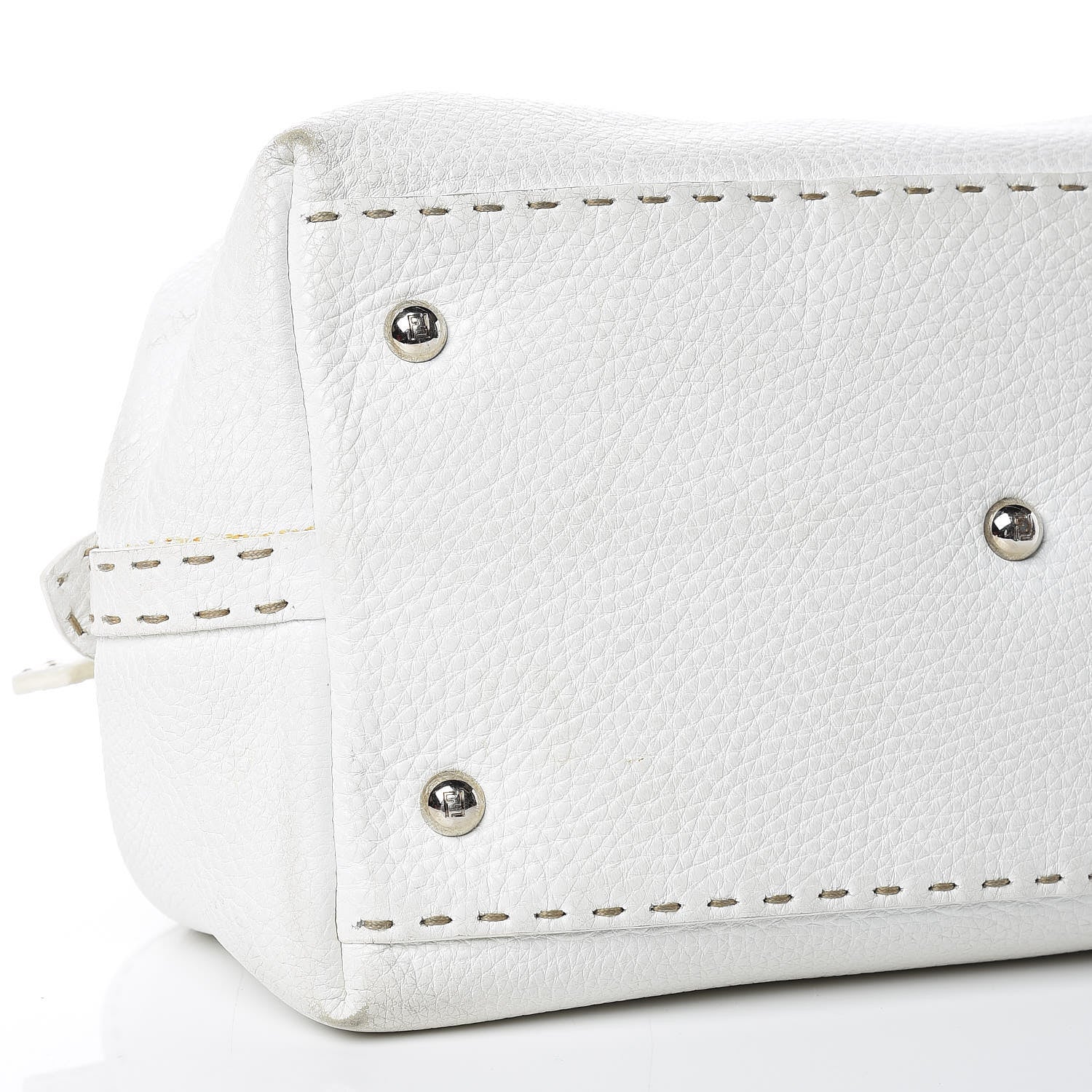 Fendi Calfskin Romano Selleria Adele 1328 Bag White 22 of 38