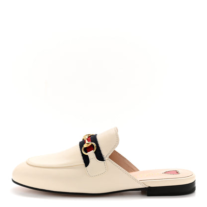 Gucci Malaga Kid Web Womens Princetown Slippers 35.5 Mystic White 1 of 9
