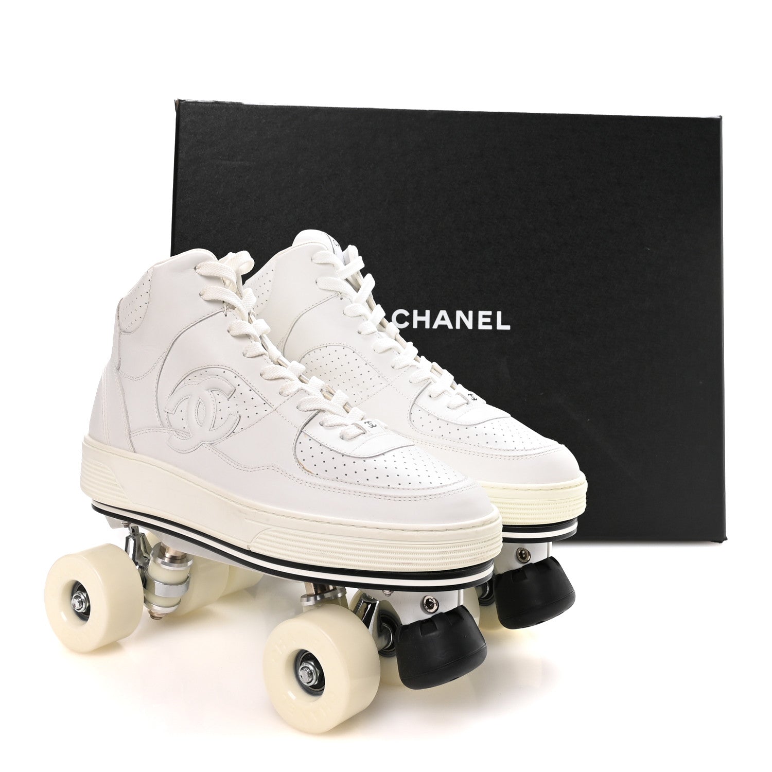 Chanel Calfskin Mens Roller Skates 44 White 9 of 9