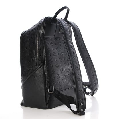 MCM Calfskin Ottomar Monogram Duke Backpack Black 3 of 11