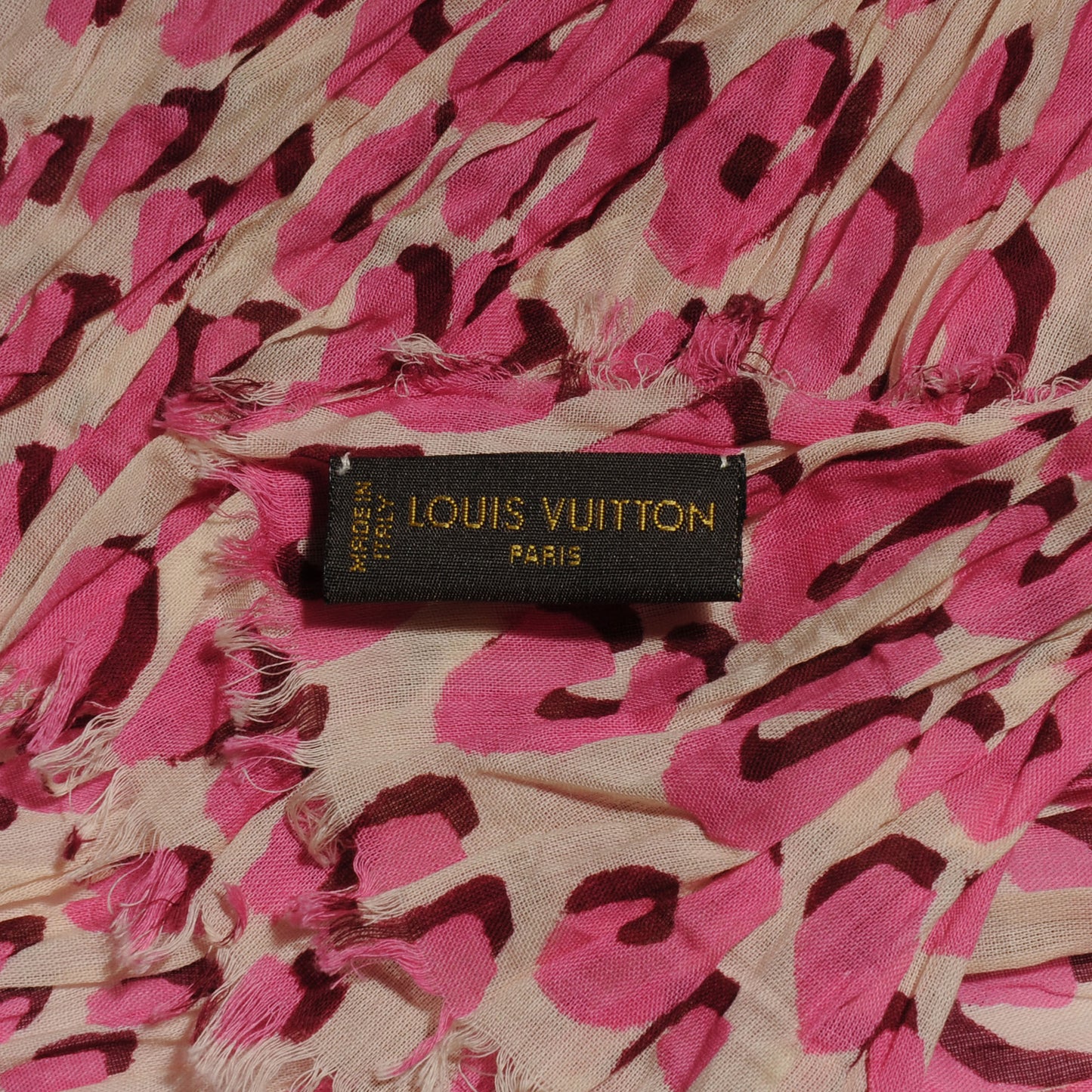 Cotton Leopard Pareo Blanc Corail
