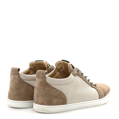 Christian Louboutin Suede Canvas Mens Fique A Vontade Sneakers 45 Beige 5 of 10