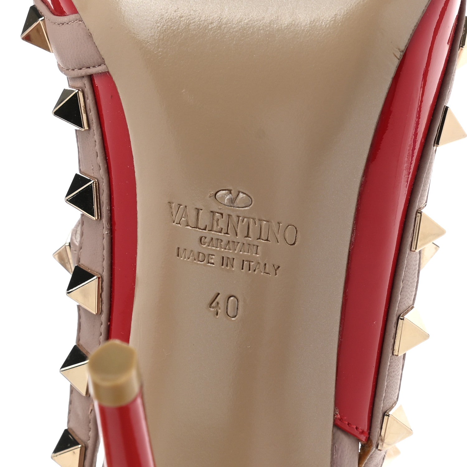 Valentino Garavani Patent Nappa Rockstud Ankle Strap 100mm Pumps 40 Rosso Valentino Poudre 6 of 9