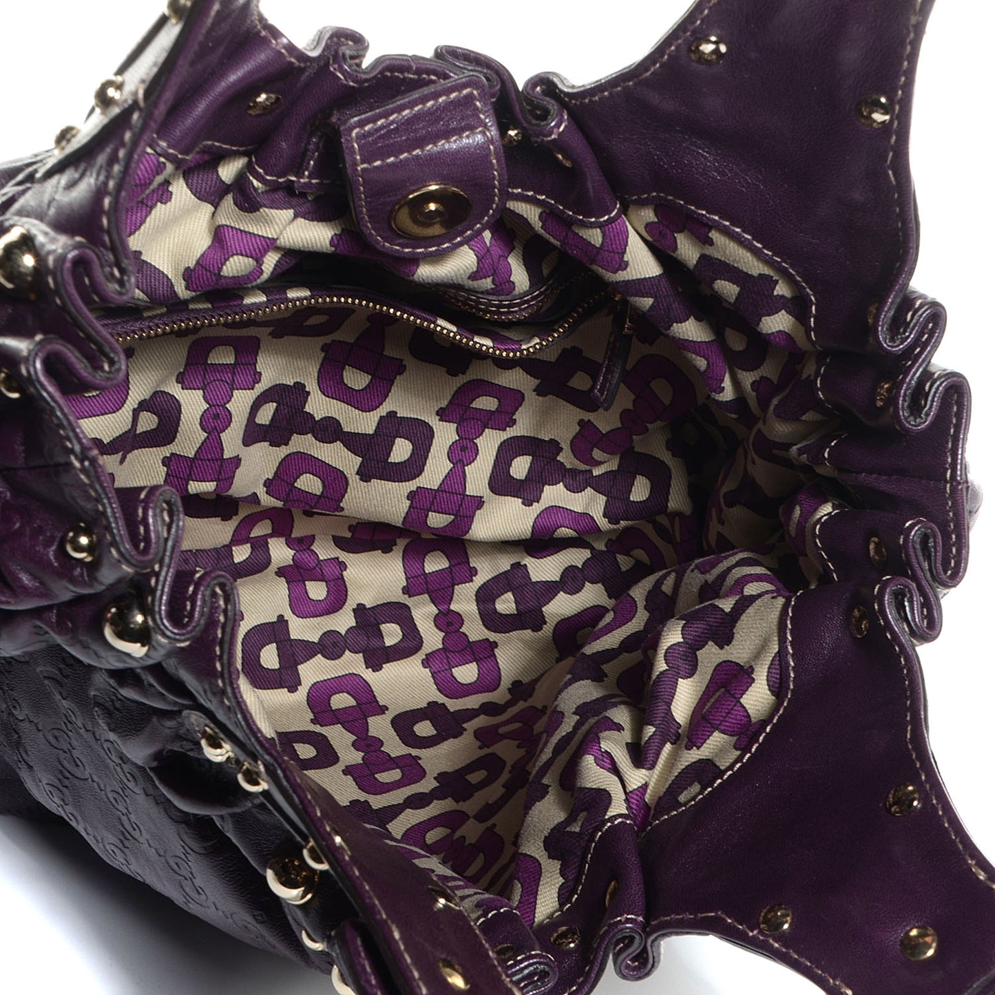 Guccissima Studded Medium Pelham Shoulder Bag Purple