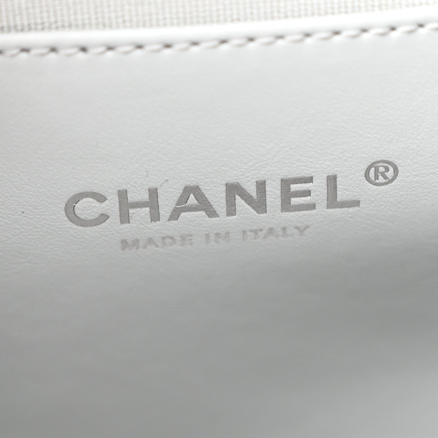 Shaded Caviar Quilted Lacquered CC My Everything Drawstring Backpack Dark Grey Light Grey