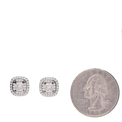 Tiffany Platinum Diamond 1.24ctw Cushion Soleste Earrings 2 of 6