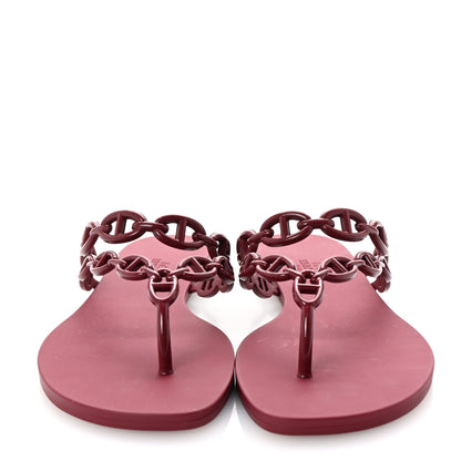 Hermes Rubber Chaine d'Ancre Island Sandals 41 Rouge H 3 of 9