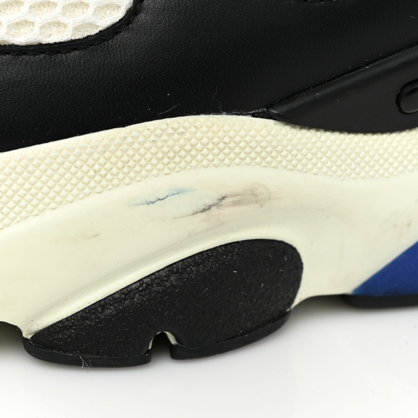 Technical Mesh Calfskin Mens B22 Sneakers 44 Blue Black
