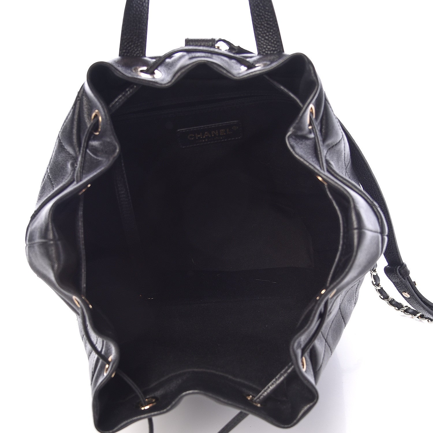 Chanel Sheepskin Caviar Quilted Daily Round Backpack Black 5 of 13