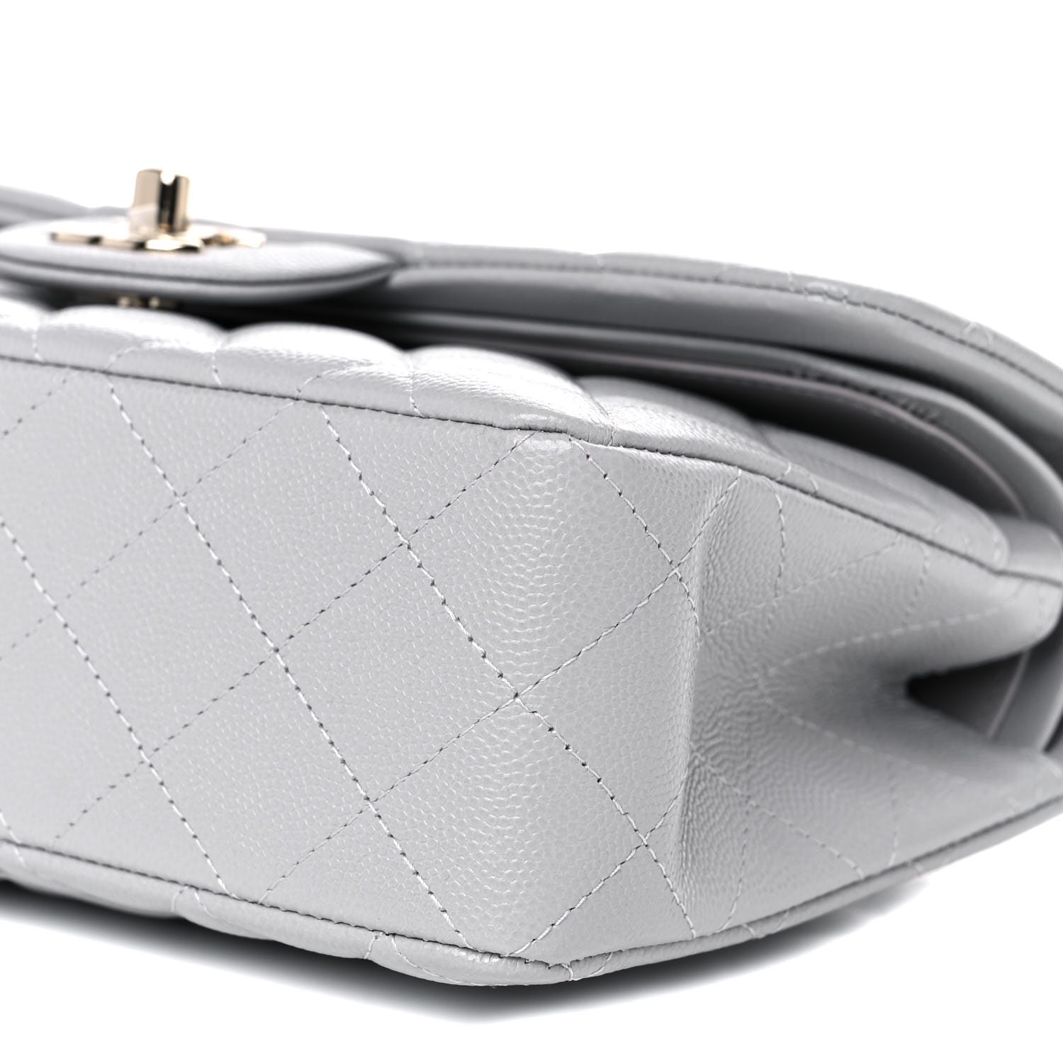Chanel Caviar Quilted Small Double Flap Grey 9 of 10