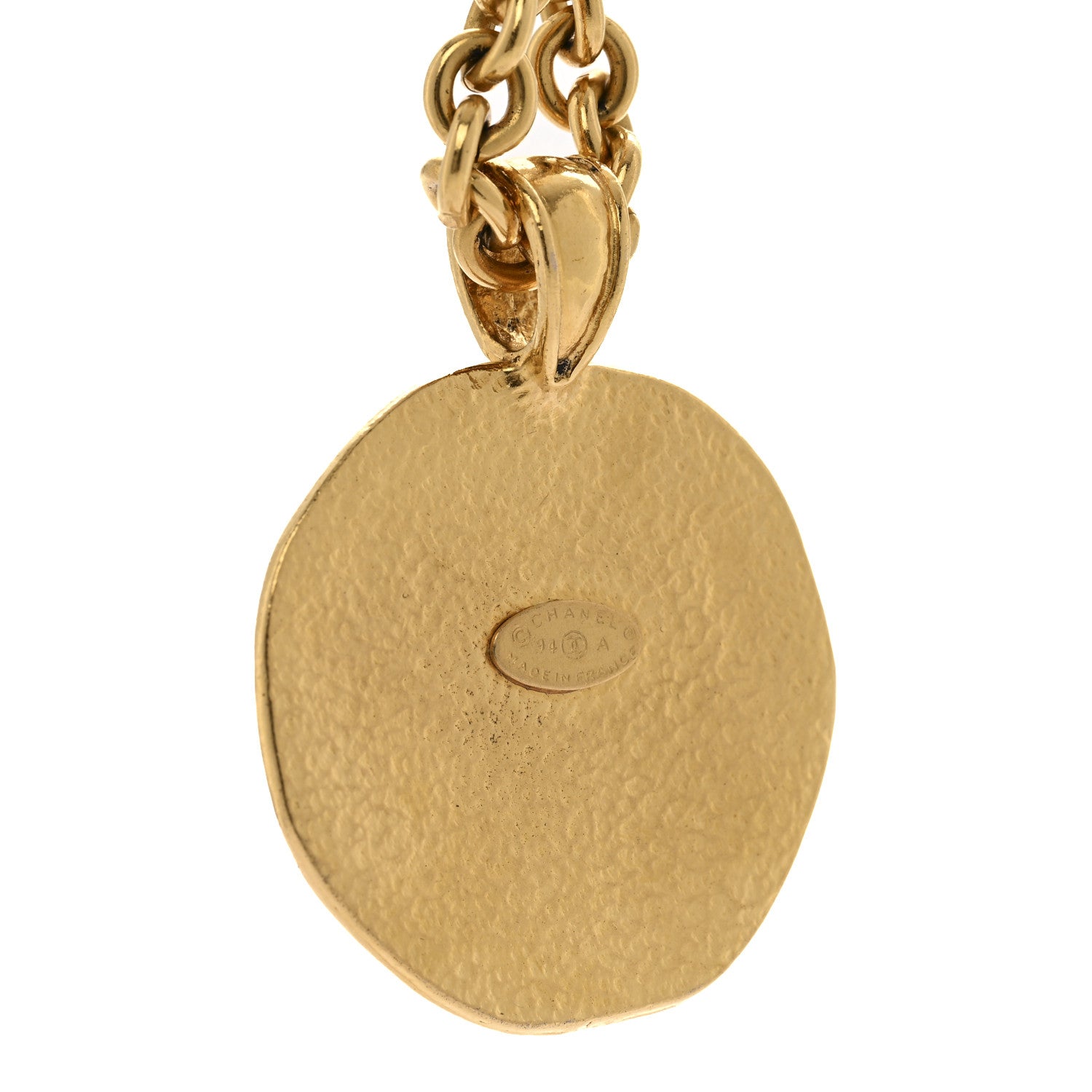 Chanel CC Medallion Long Chain Necklace Gold 5 of 7