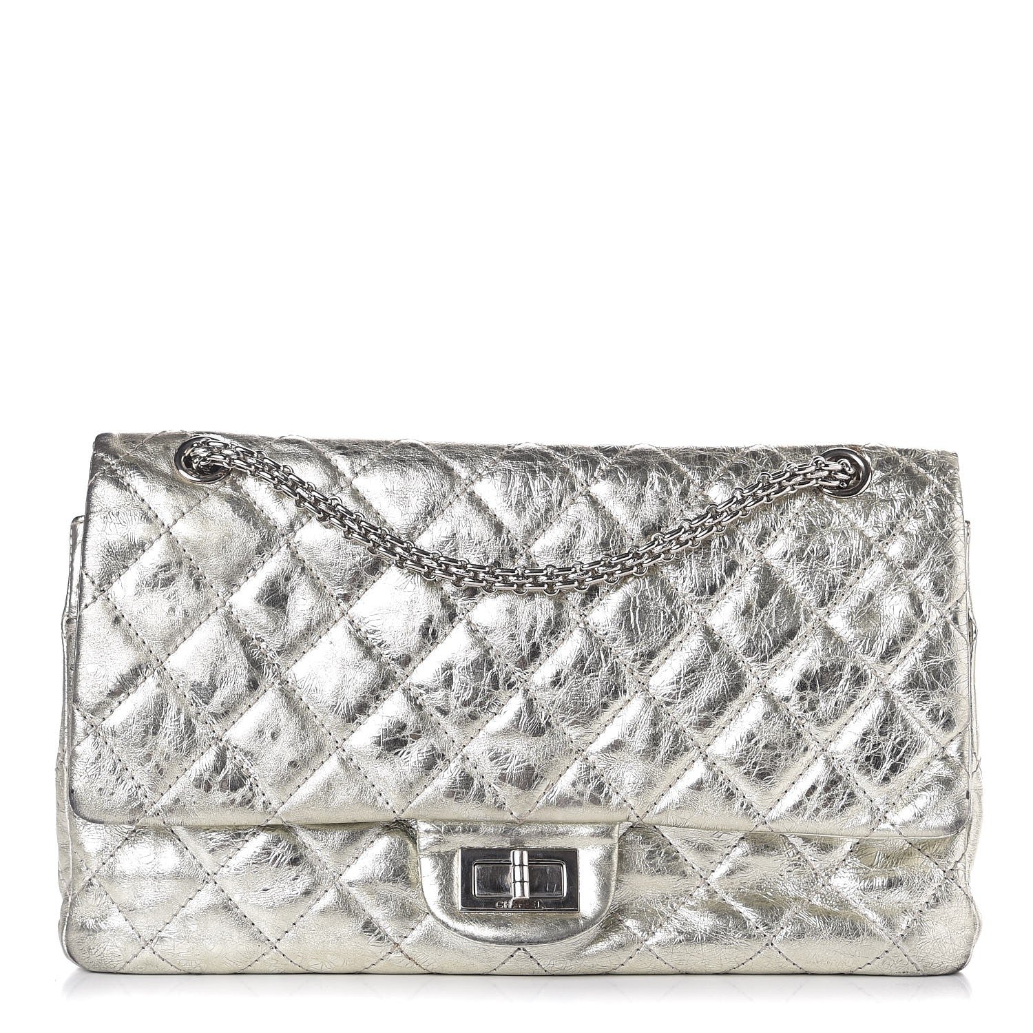 Chanel Metallic Aged Calfskin Quilted 2.55 Reissue 227 Flap Silver 1 of 22