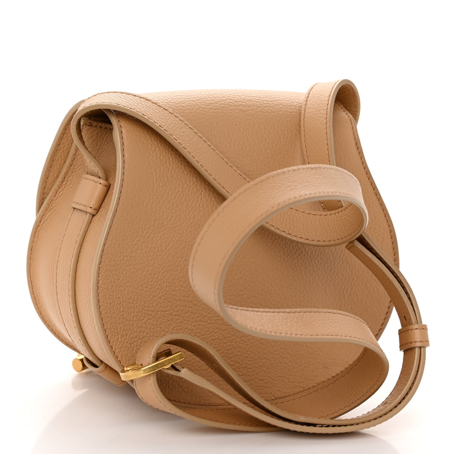 Chloe Grained Calfskin Small Marcie Saddle Bag Milky Brown 3 of 10