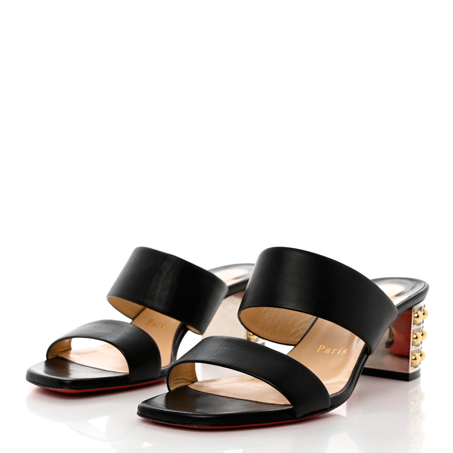 Nappa Vasa Opticat 55 Slide Sandals 37 Black Gold