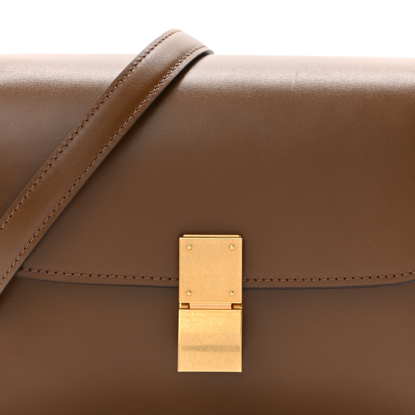 Box Calfskin Teen Classic Box Flap Bag Camel