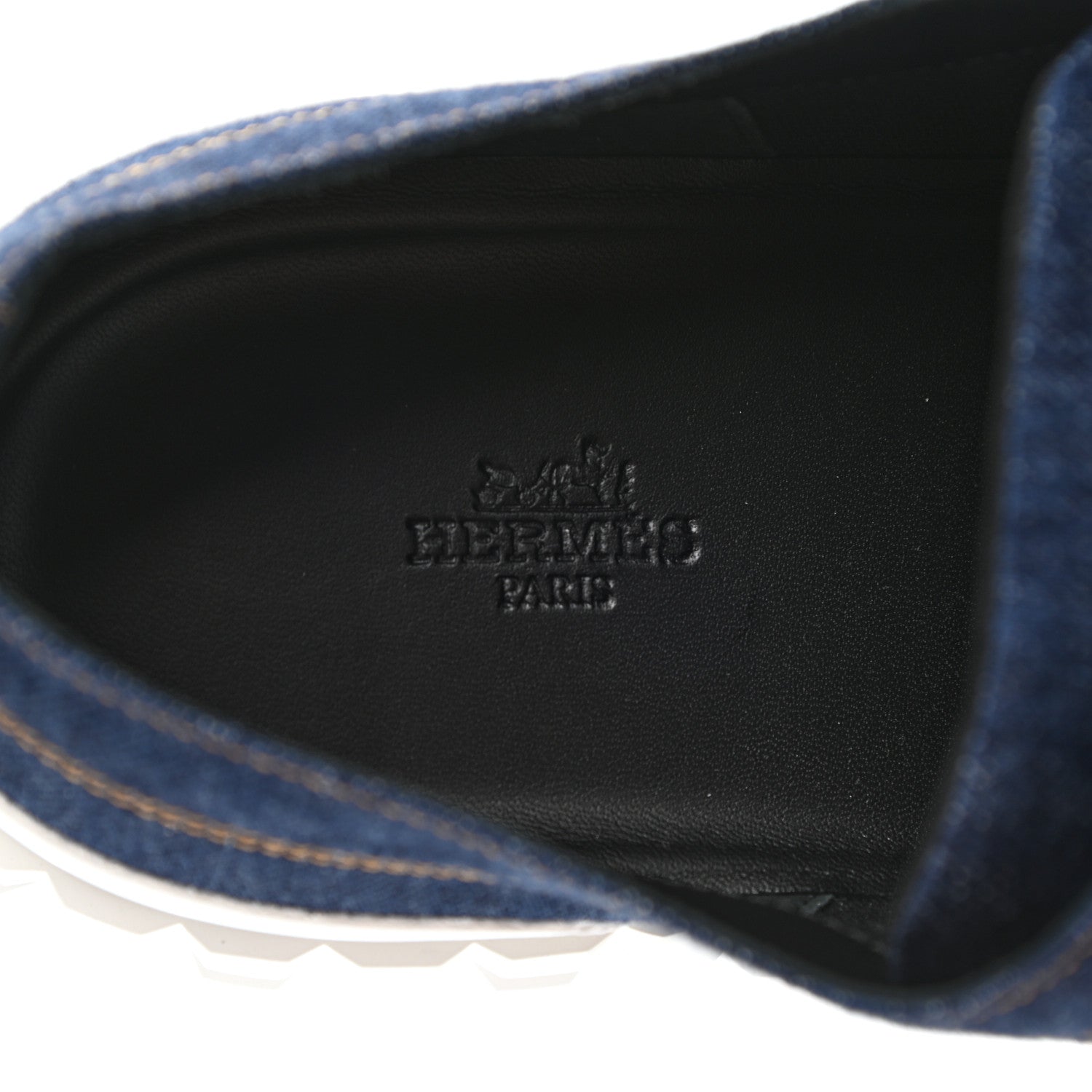 Hermes Denim Calfskin Cross Sneakers 45 Bleu Fonce 7 of 8