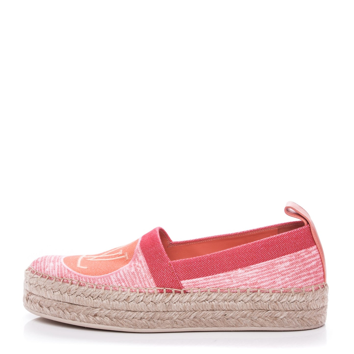 Canvas Blue Shore Espadrille Flats 36.5 Corail
