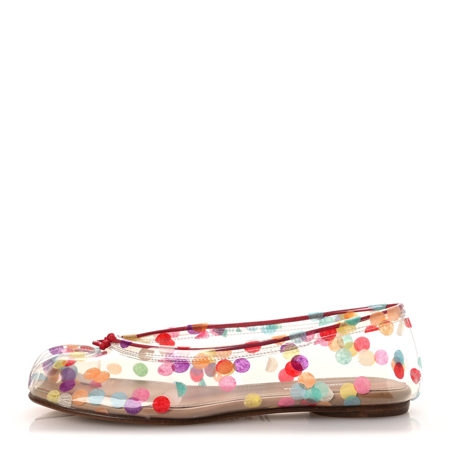 PVC Confetti Printed Tabi Ballerina Flats 35 Multicolor