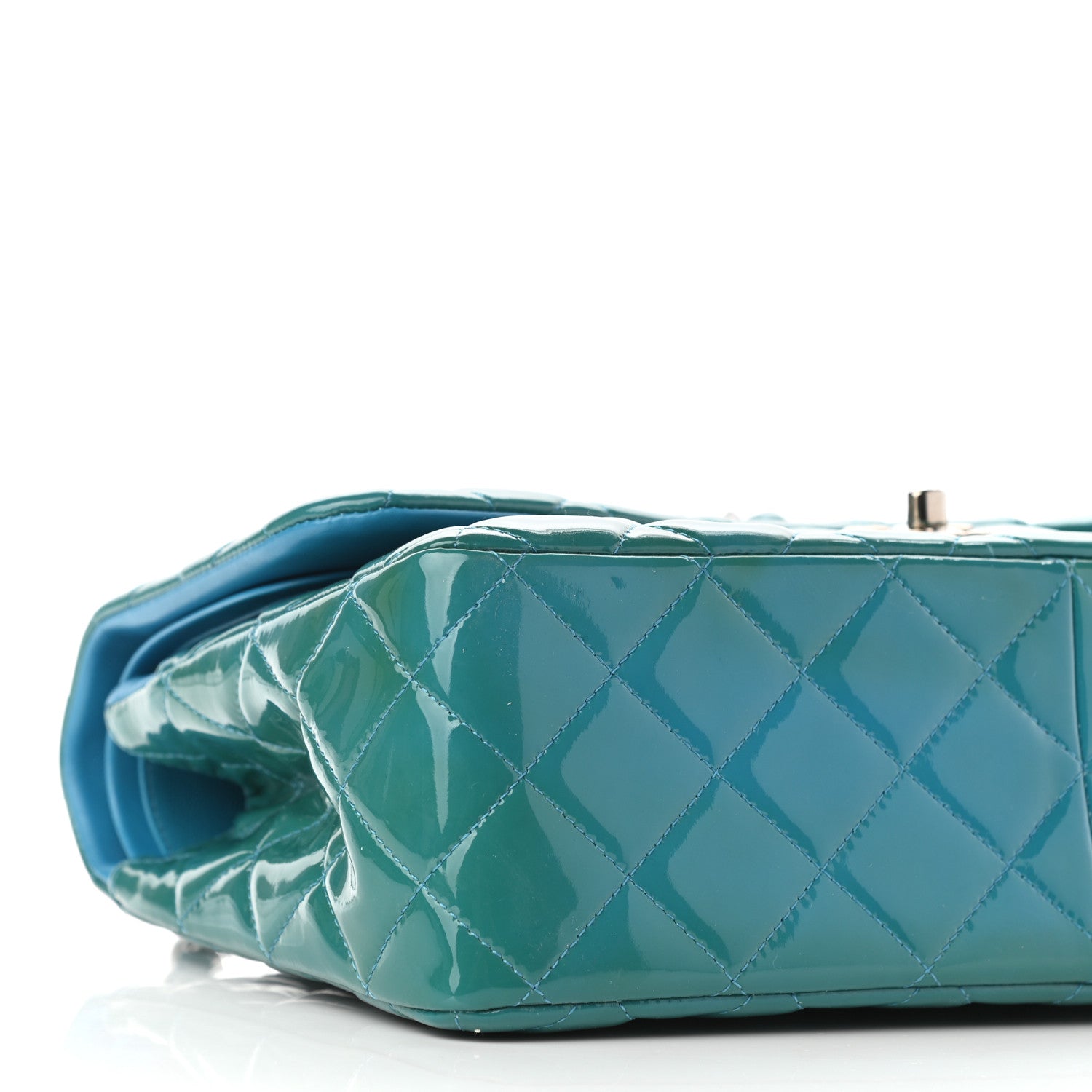 Chanel Patent Quilted Jumbo Double Flap Blue 8 of 11