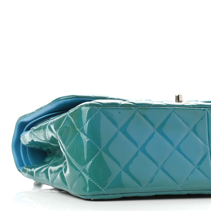 Chanel Patent Quilted Jumbo Double Flap Blue 8 of 11