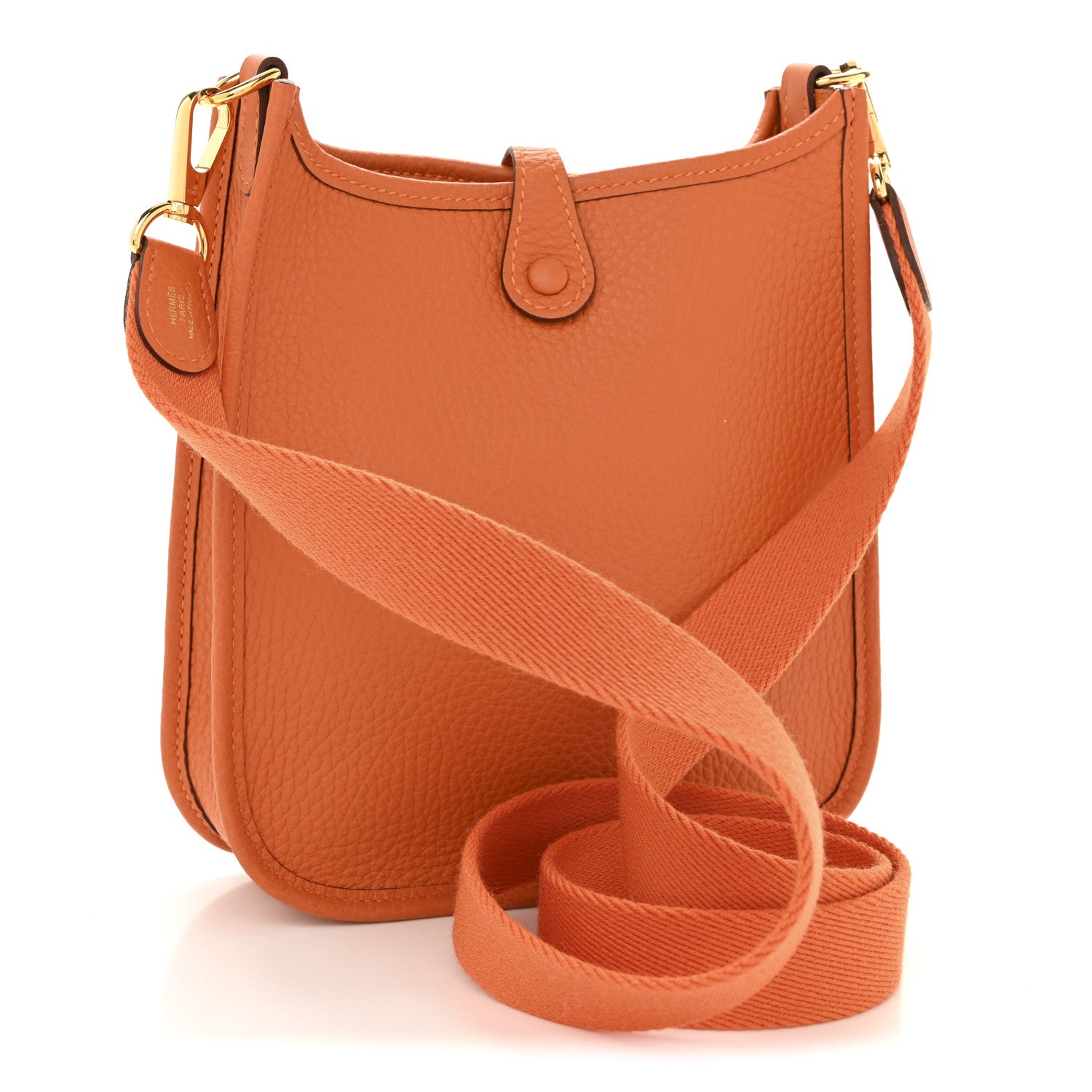Hermes Taurillon Clemence Evelyne TPM Orange 3 of 10