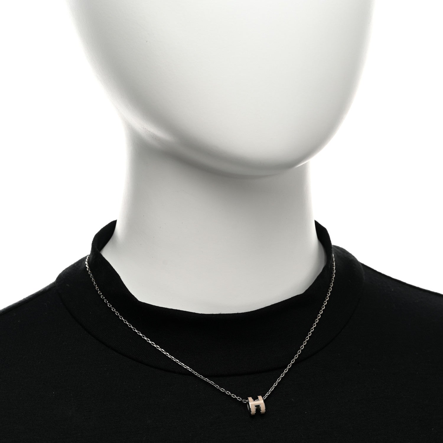Hermes Palladium Mini Pop H Pendant Necklace Marron Glace 2 of 5
