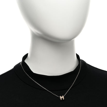 Hermes Palladium Mini Pop H Pendant Necklace Marron Glace 2 of 5