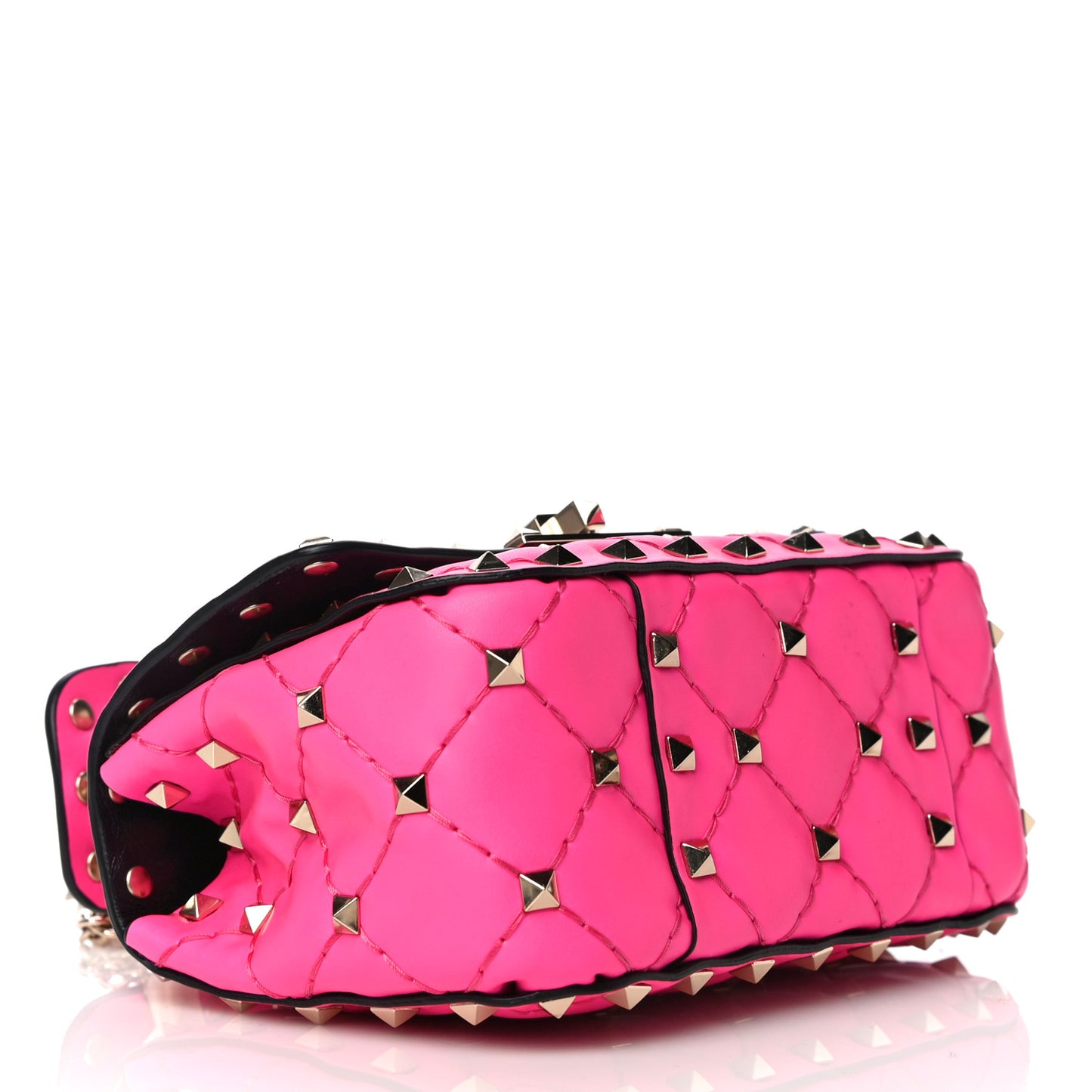 Calfskin Micro Rockstud Spike Shoulder Bag Azalea