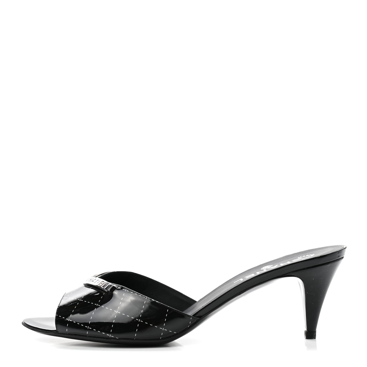 Chanel Patent Printed Mule Sandals 41 Black 1 of 8