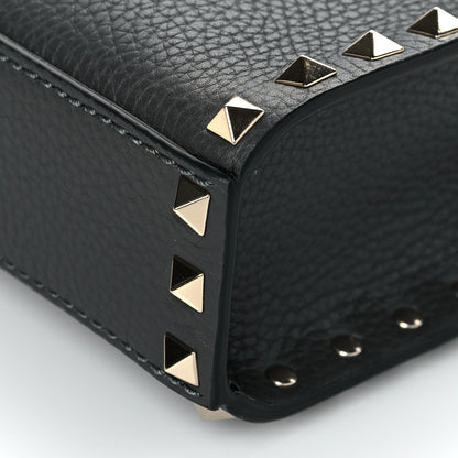 Valentino Garavani Pebbled Calfskin Medium Rockstud Flip Lock Crossbody Bag Black 9 of 9
