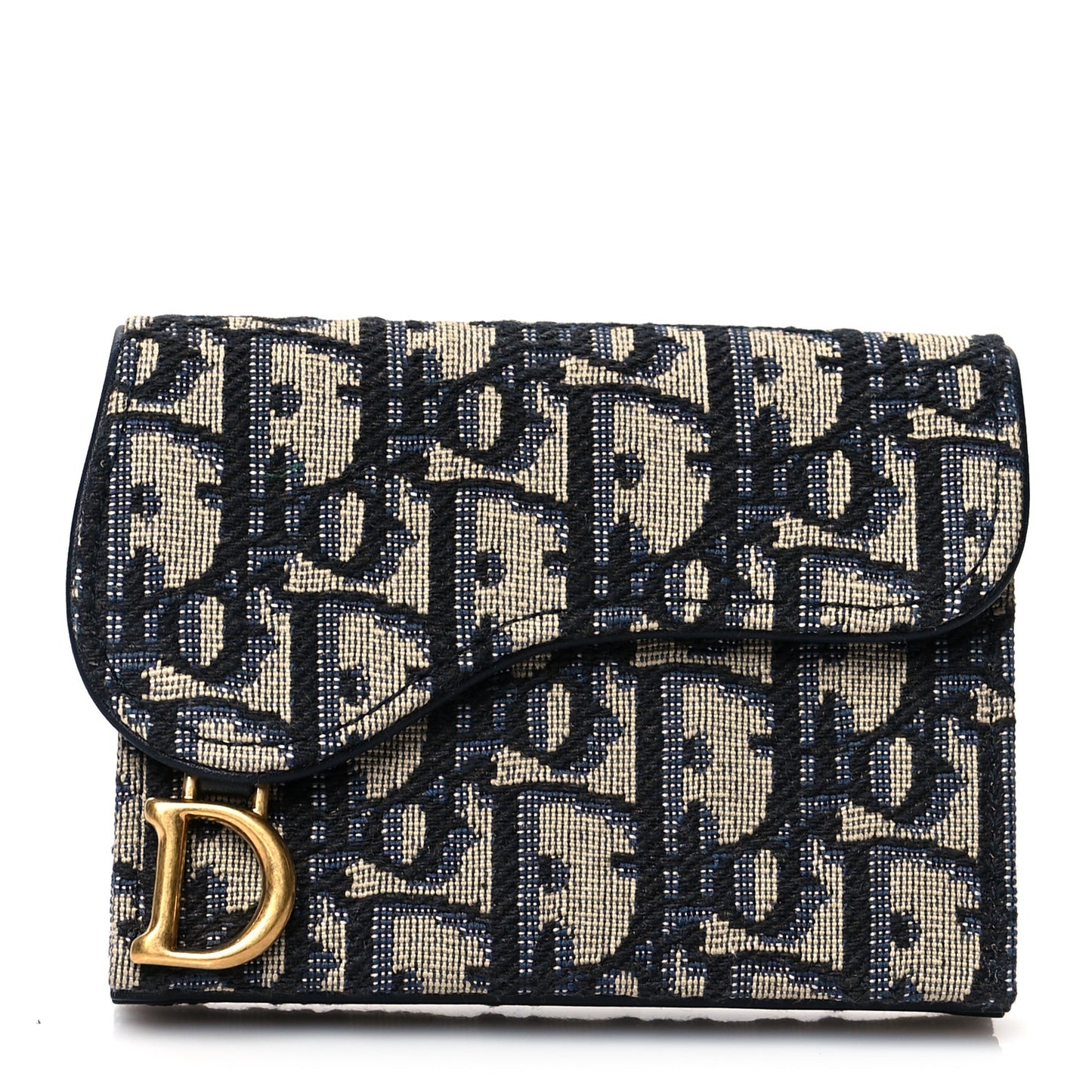 Oblique Saddle Card Holder Blue