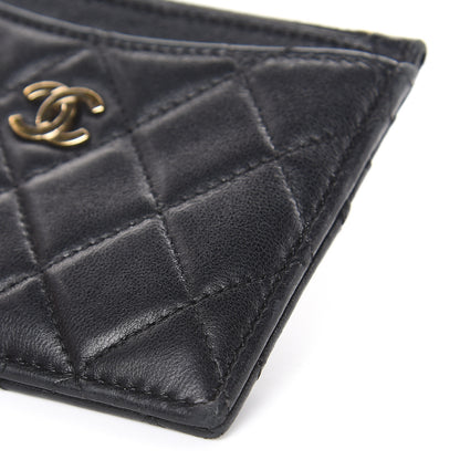 Chanel Lambskin Quilted Zip Card Holder Black 10 of 14