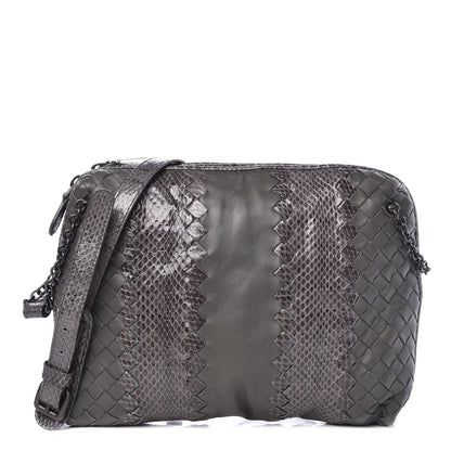 Bottega Veneta Nappa Intrecciato Ayers Crossbody Pillow Messenger Light Grey 1 of 8