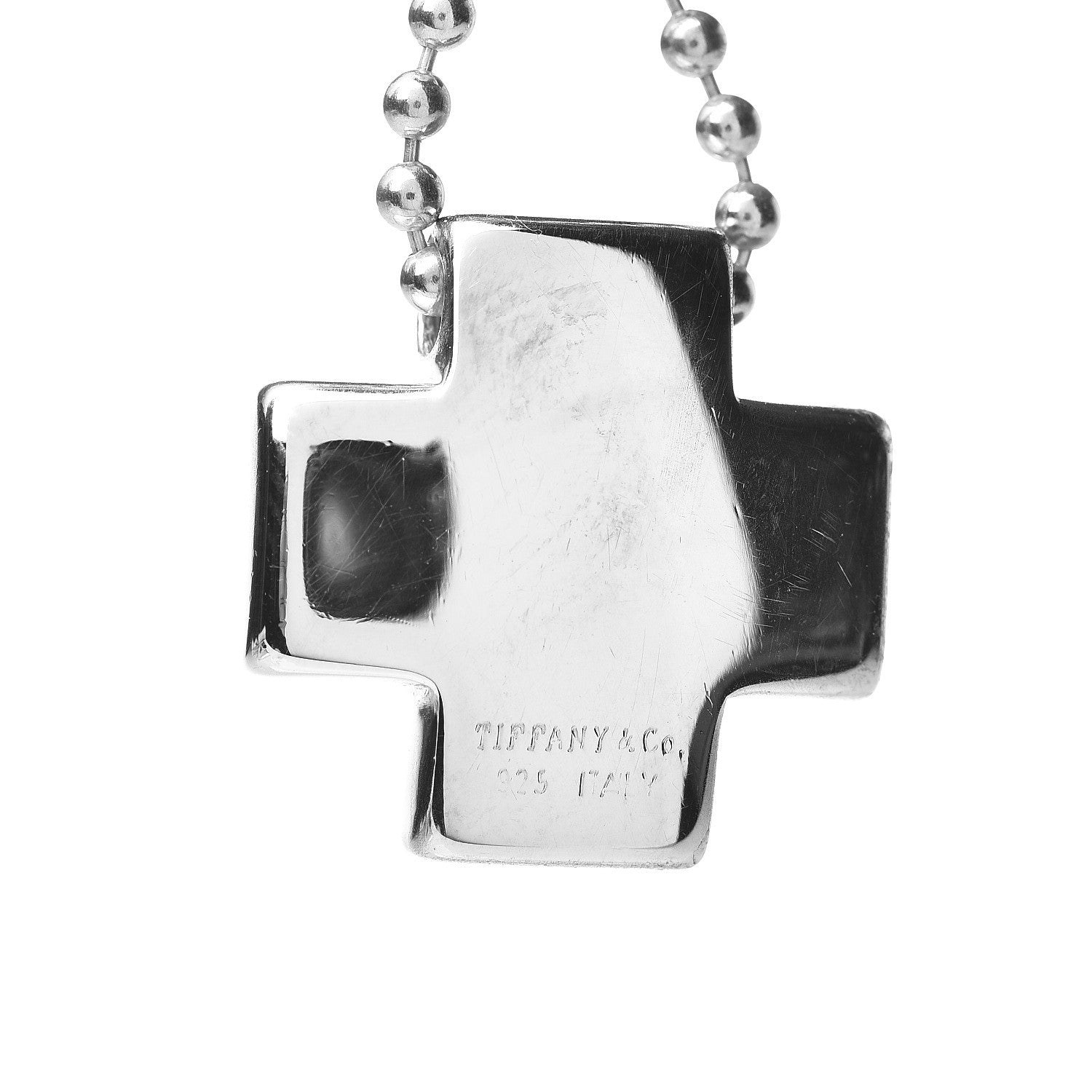 Tiffany Sterling Silver Square Cross Pendant Necklace 4 of 4