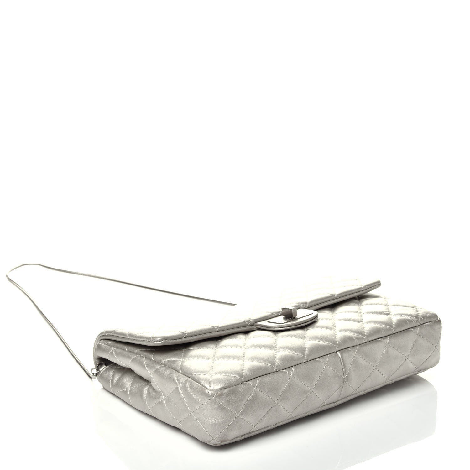 Chanel Metallic Lambskin Quilted Snake Chain 2.55 Reissue Flap Silver 4 of 13