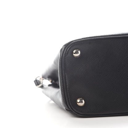 Prada Saffiano Cuir Small Twin Tote Black 8 of 9
