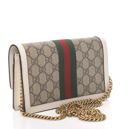Gucci GG Supreme Monogram Web Queen Margaret Chain Wallet White 3 of 10