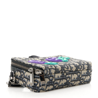 Christian Dior X KENNY SCHARF Oblique Canvas Embroidered Patches Crossbody Charcoal 4 of 11