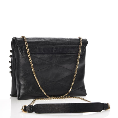 Lanvin Lambskin Quilted Metal Pearl Mini Sugar Flap Shoulder Bag Black 3 of 8